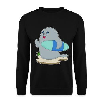 Surf de phoques Surf Surf Surf Été - Sweat-shirt Unisexe - noir - Devant - Alina (178cm) & Michal (187cm)