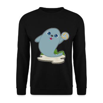 Seal Volleyball Player Volleyball - Unisex Sweatshirt - black - Front - Alina (178cm) & Michal (187cm)