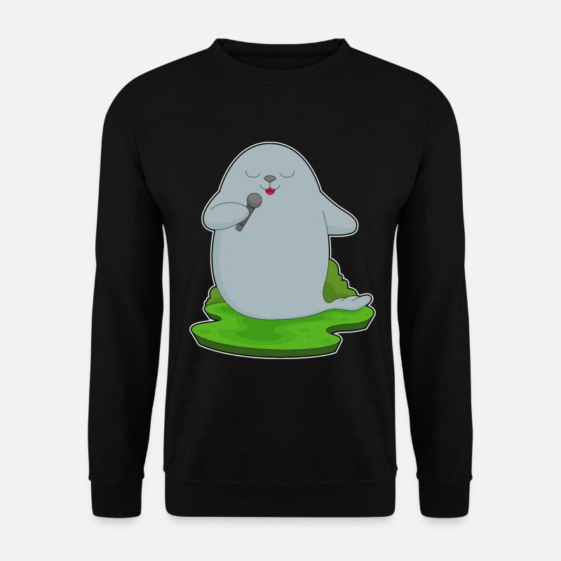Seal Singer Microphone Musique - Sweat-shirt Unisexe - noir