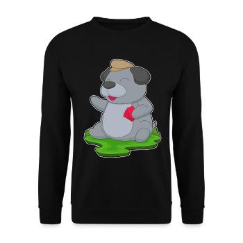 Hund Poker Pokerkarten - Unisex Pullover - Schwarz - Vorne - Alina (178cm) & Michal (187cm)