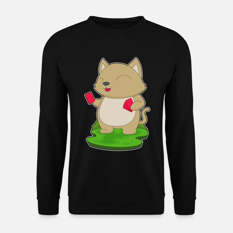 Katze Poker Pokerkarten - Unisex Pullover - Schwarz
