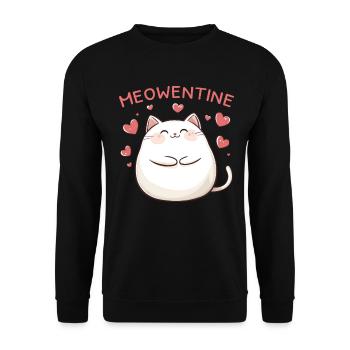 Chat Meowentine Heart Love Cadeau de la Saint-Valentin - Sweat-shirt Unisexe - noir - Devant - Alina (178cm) & Michal (187cm)