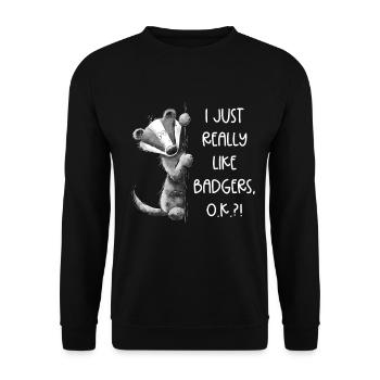 blaireau disant dessin animé motif animal de la forêt - Sweat-shirt Unisexe - noir - Devant - Alina (178cm) & Michal (187cm)