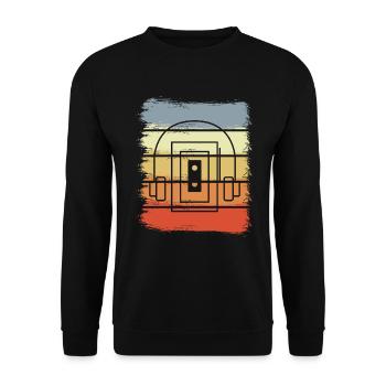Vintage Kassettenspieler - Unisex Pullover - Schwarz - Vorne - Alina (178cm) & Michal (187cm)