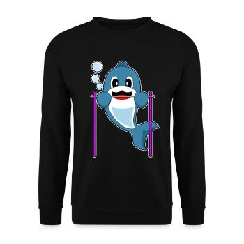 Dolphin Bodybuilder Tractions Culturisme - Sweat-shirt Unisexe - noir - Devant - Alina (178cm) & Michal (187cm)