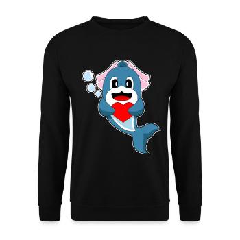 Dauphin Mariée Coeur Mariage - Sweat-shirt Unisexe - noir - Devant - Alina (178cm) & Michal (187cm)