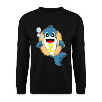 Dolphin Hot Dog - Unisex Sweatshirt - black - Front - Alina (178cm) & Michal (187cm)