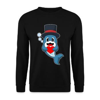 Dauphin Marié Coeur Mariage - Sweat-shirt Unisexe - noir - Devant - Alina (178cm) & Michal (187cm)