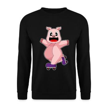 Schwein Inline skating Inline skates - Unisex Pullover - Schwarz - Vorne - Alina (178cm) & Michal (187cm)
