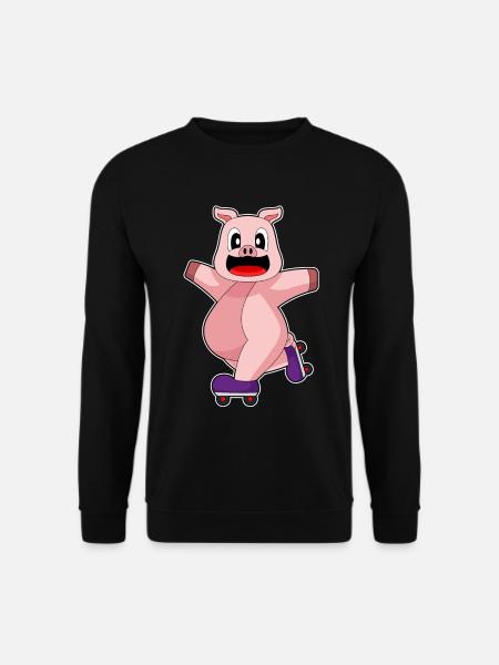 Pig Inline skating Inline skates - Unisex Sweatshirt - black