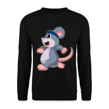 Mouse Jogger Jogging Sport - Unisex Sweatshirt - black - Front - Alina (178cm) & Michal (187cm)