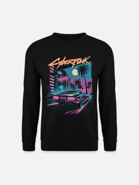 Cyberpunk Retro Stadtstraßen - Unisex Pullover - Schwarz