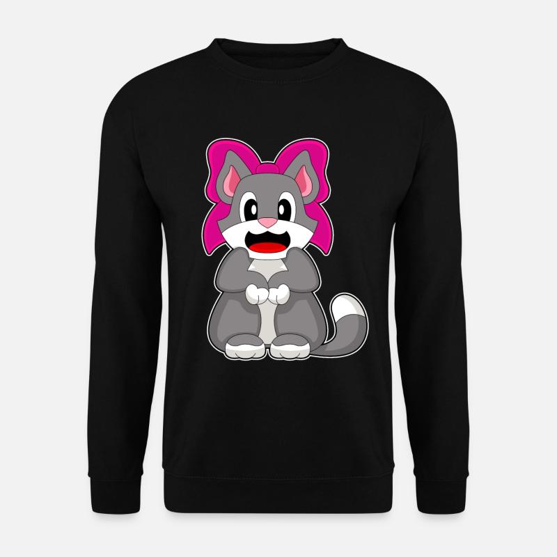 Cat Bow - Unisex Sweatshirt - black