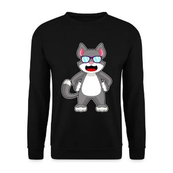 Lunettes de soleil chat - Sweat-shirt Unisexe - noir - Devant - Alina (178cm) & Michal (187cm)