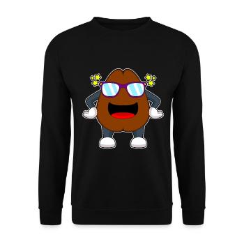 Coffee Bean Coffee Sunglasses - Unisex Sweatshirt - black - Front - Alina (178cm) & Michal (187cm)