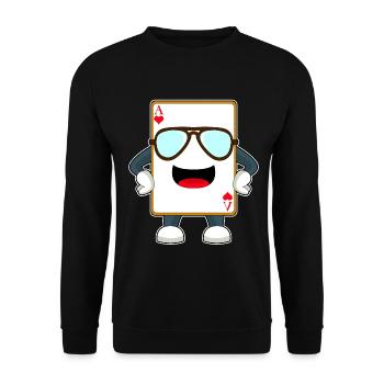 Poker Pokerkarten - Unisex Pullover - Schwarz - Vorne - Alina (178cm) & Michal (187cm)