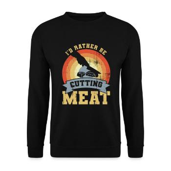 Butcher's joke - Unisex Sweatshirt - black - Front - Alina (178cm) & Michal (187cm)