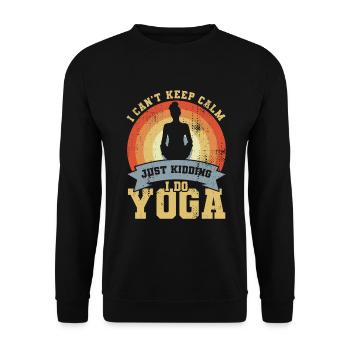 Blague sur le yoga - Sweat-shirt Unisexe - noir - Devant - Alina (178cm) & Michal (187cm)