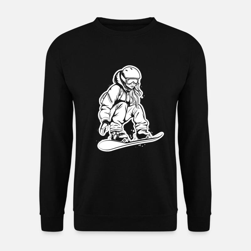 Dessin d’une snowboardeuse - Sweat-shirt Unisexe - noir