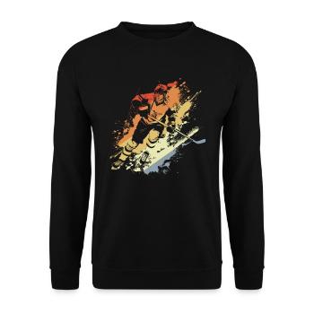 Eishockeyspieler Vintage - Unisex Pullover - Schwarz - Vorne - Alina (178cm) & Michal (187cm)