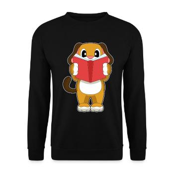Hund Buch - Unisex Pullover - Schwarz - Vorne - Alina (178cm) & Michal (187cm)