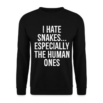 I hate snakes especially the human ones - Unisex Sweatshirt - black - Front - Alina (178cm) & Michal (187cm)