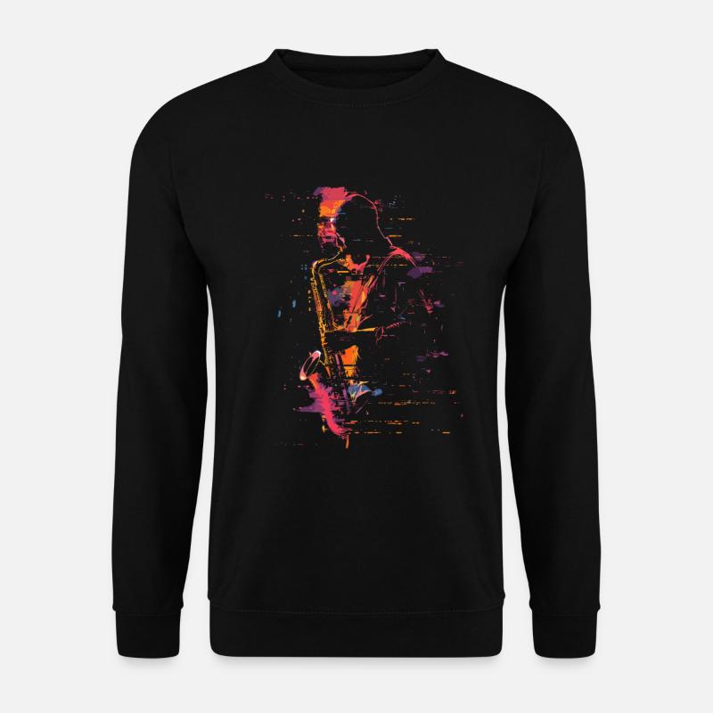 Saxophonist Synthwave - Unisex Pullover - Schwarz