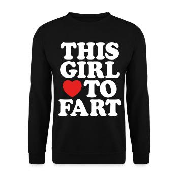 I Love To Fart Funny Joke farting Sayings - Unisex Sweatshirt - black - Front - Alina (178cm) & Michal (187cm)
