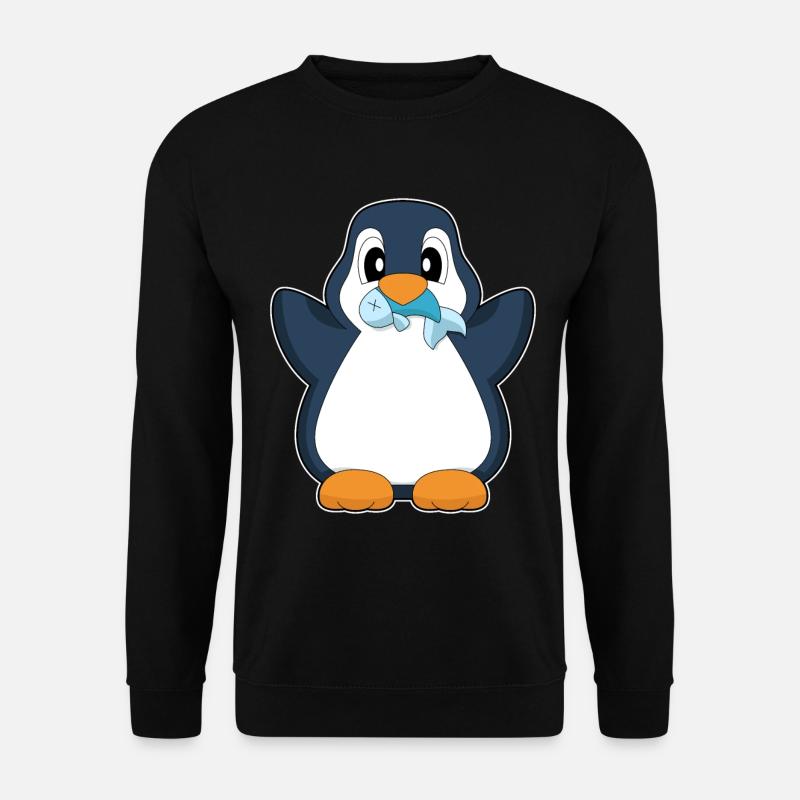 Pinguin Fisch - Unisex Pullover - Schwarz