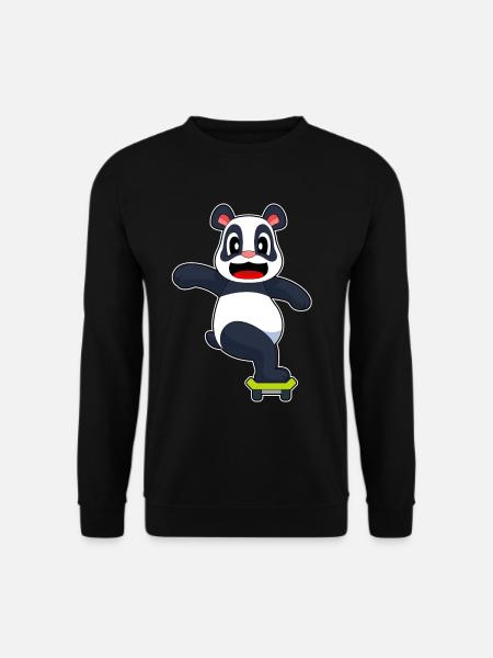 Panda Skater Skateboard - Unisex Sweatshirt - black