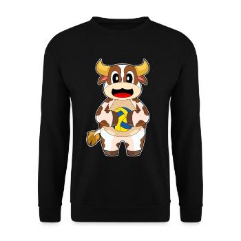 Cow Volleyball Player Volleyball - Unisex Sweatshirt - black - Front - Alina (178cm) & Michal (187cm)