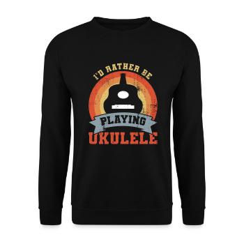 I'd rather play the ukulele - Unisex Sweatshirt - black - Front - Alina (178cm) & Michal (187cm)