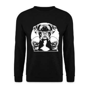 Boxer - Unisex Pullover - Schwarz - Vorne - Alina (178cm) & Michal (187cm)