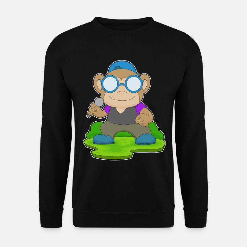 Singe Singe Microphone Chant - Sweat-shirt Unisexe - noir