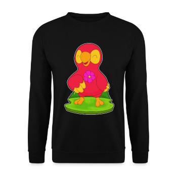 Fleur de perroquet - Sweat-shirt Unisexe - noir - Devant - Alina (178cm) & Michal (187cm)