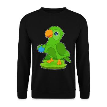 Perroquet mignon - Sweat-shirt Unisexe - noir - Devant - Alina (178cm) & Michal (187cm)