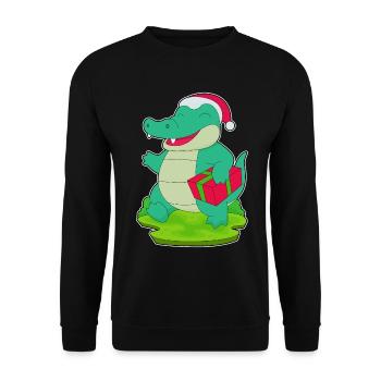 Forfait Noël crocodile - Sweat-shirt Unisexe - noir - Devant - Alina (178cm) & Michal (187cm)