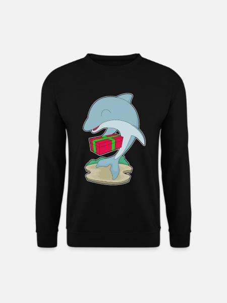 Dolphin Christmas Package - Unisex Sweatshirt - black