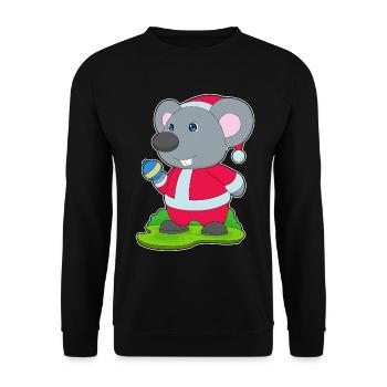 Mouse Christmas Christmas Ball - Unisex Sweatshirt - black - Front - Alina (178cm) & Michal (187cm)