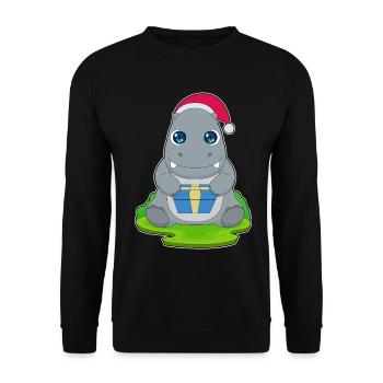 Forfait Noël Hippopotame - Sweat-shirt Unisexe - noir - Devant - Alina (178cm) & Michal (187cm)