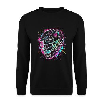Lacrosse Helmet Steamwave - Unisex Sweatshirt - black - Front - Alina (178cm) & Michal (187cm)