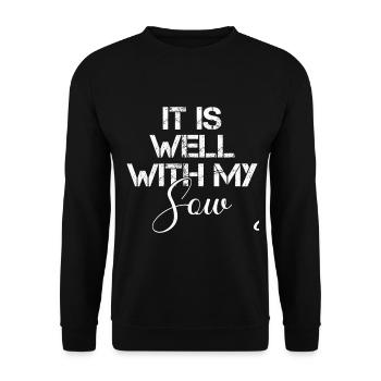 It is well with my sow - Unisex Sweatshirt - black - Front - Alina (178cm) & Michal (187cm)