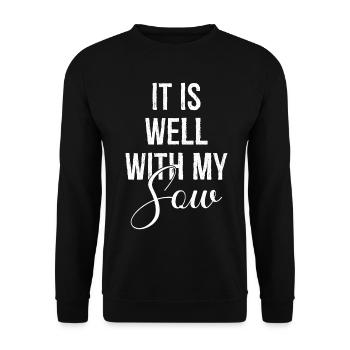 C’est bien avec ma truie - Sweat-shirt Unisexe - noir - Devant - Alina (178cm) & Michal (187cm)