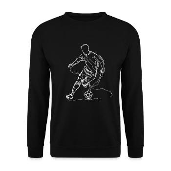 Croquis de footballeur - Sweat-shirt Unisexe - noir - Devant - Alina (178cm) & Michal (187cm)