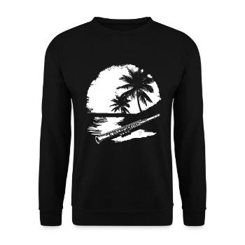 Flûte graphique - Sweat-shirt Unisexe - noir - Devant - Alina (178cm) & Michal (187cm)