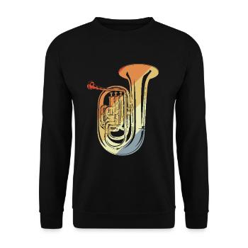 Croquis de tuba rétro - Sweat-shirt Unisexe - noir - Devant - Alina (178cm) & Michal (187cm)