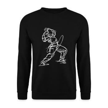 Breakdancer : Dessin au trait - Sweat-shirt Unisexe - noir - Devant - Alina (178cm) & Michal (187cm)