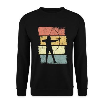 Bogenschütze Skizze - Unisex Pullover - Schwarz - Vorne - Alina (178cm) & Michal (187cm)