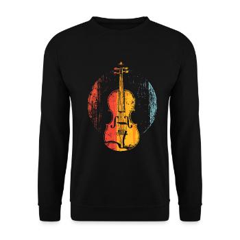Geige Comic-Stil - Unisex Pullover - Schwarz - Vorne - Alina (178cm) & Michal (187cm)
