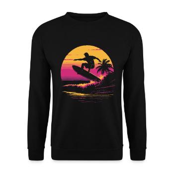 Surfeur des années 90 - Sweat-shirt Unisexe - noir - Devant - Alina (178cm) & Michal (187cm)